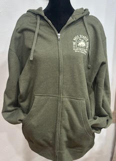 Olive Zip Up Hoodie